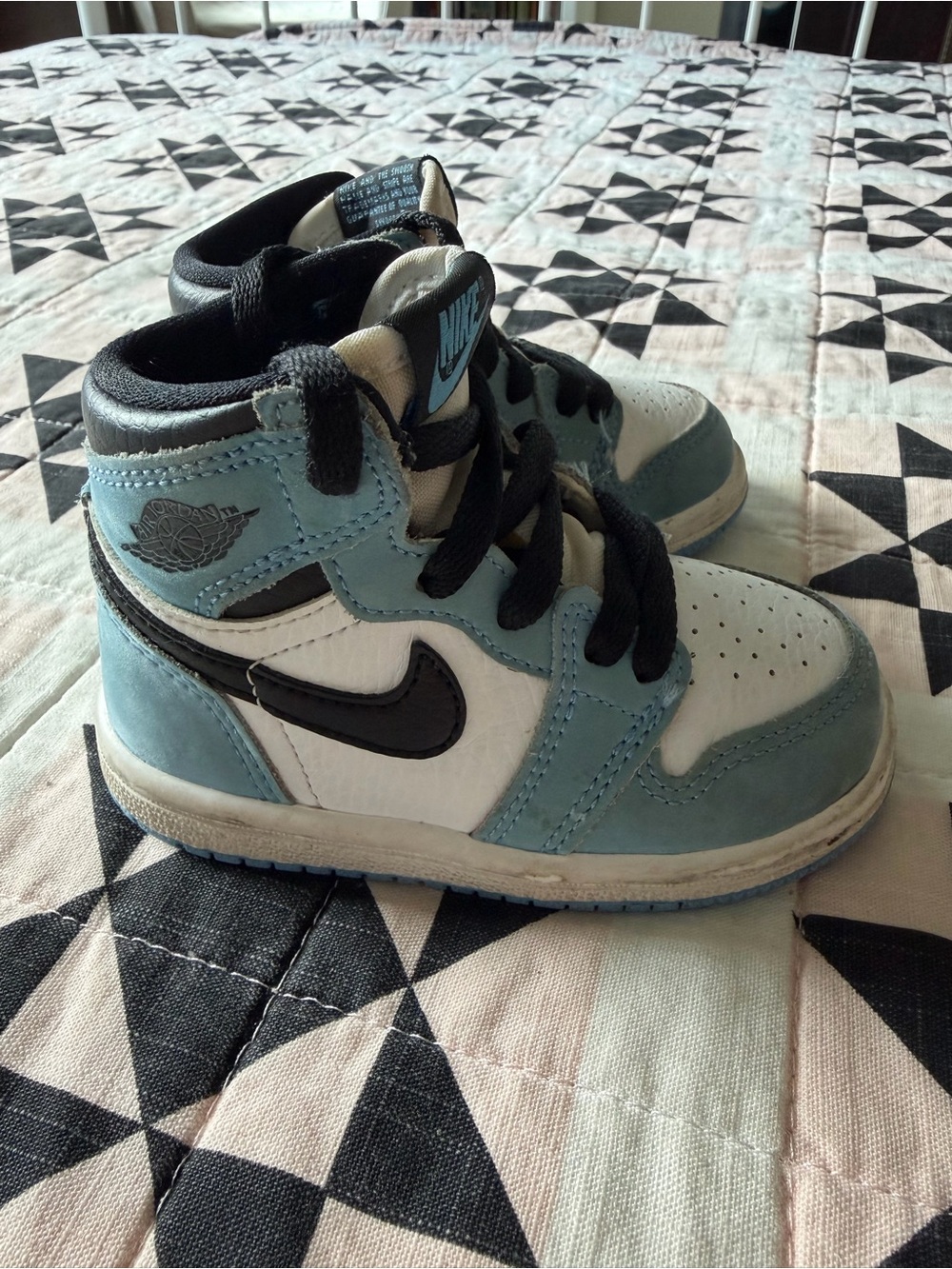 Nike Kids Light Blue, White & Black High-Top Sneakers